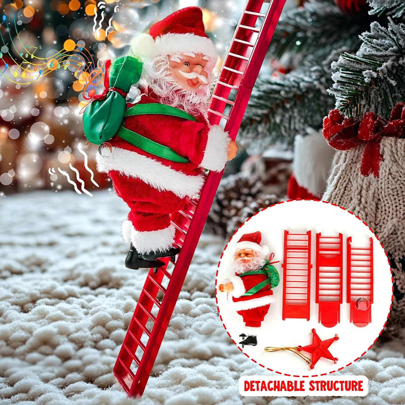 Miniatura 2 de Papa Noel Muñeco Mecánico Sube Y Baja